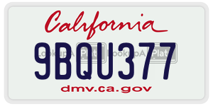 9BQU377  license plate in CA