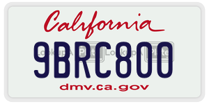 9BRC800 license plate in California