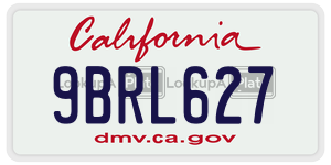 9BRL627 license plate in California