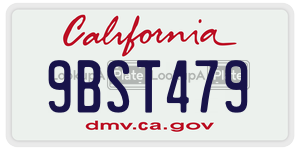 9BST479 license plate in California