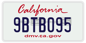 9BTB095  license plate in CA