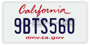 9BTS560 license plate in California