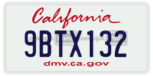9BTX132 license plate in California