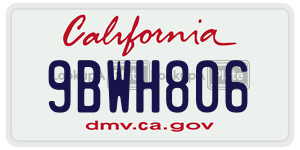 9BWH806 license plate in California