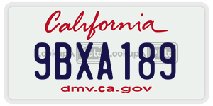 9BXA189 license plate in California