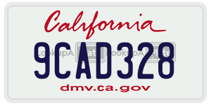 9CAD328 license plate in California
