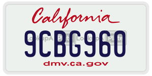 9CBG960 license plate in California