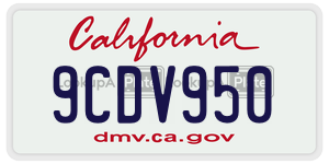 9CDV950 license plate in California