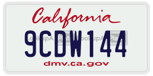 9CDW144  license plate in CA