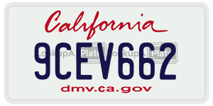 9CEV662 license plate in California