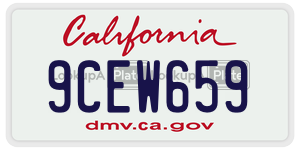 9CEW659 license plate in California