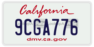 9CGA776 license plate in California