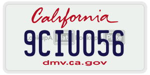 9CIU056 license plate in California