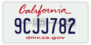 9CJJ782 license plate in California