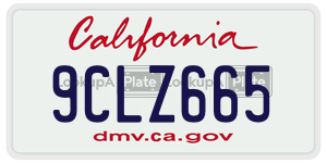 9CLZ665 license plate in California