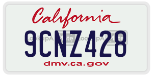 9CNZ428 license plate in California