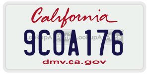 9COA176 license plate in California