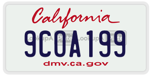 9COA199 license plate in California