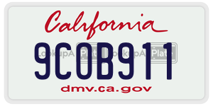 9COB911 license plate in California