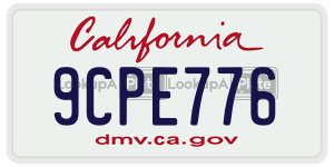 9CPE776 license plate in California