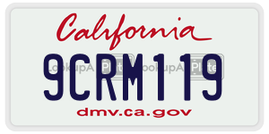 9CRM119  license plate in CA