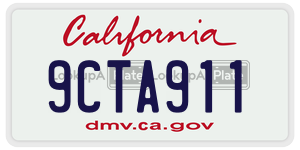 9CTA911  license plate in CA