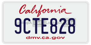 9CTE828 license plate in California