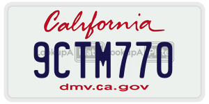9CTM770  license plate in CA