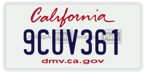 9CUV361  license plate in CA
