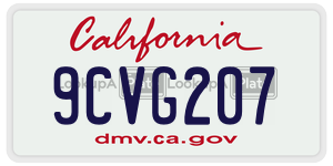 9CVG207 license plate in California