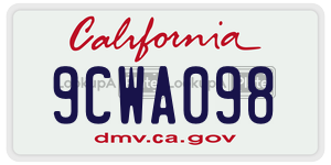 9CWA098  license plate in CA