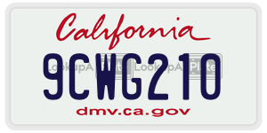 9CWG210 license plate in California