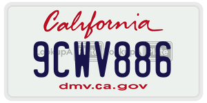9CWV886  license plate in CA