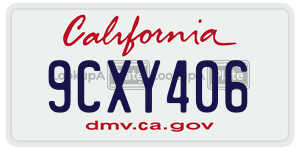 9CXY406 license plate in California