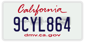 9CYL864 license plate in California