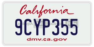 9CYP355 license plate in California