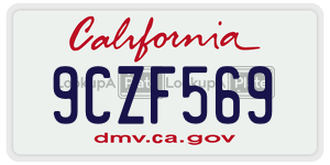 9CZF569 license plate in California