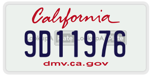 9D11976 license plate in California