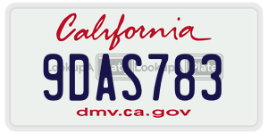 9DAS783 license plate in California