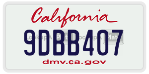 9DBB407  license plate in CA