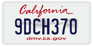 9DCH370 license plate in California