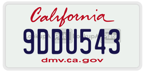 9DDU543 license plate in California