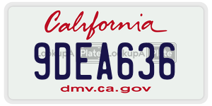 9DEA636 license plate in California
