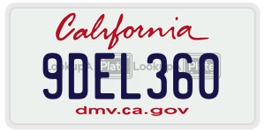 9DEL360 license plate in California