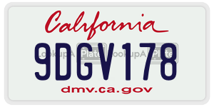 9DGV178 license plate in California