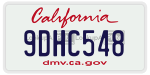 9DHC548  license plate in CA