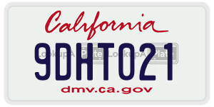 9DHT021 license plate in California