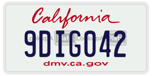 9DIG042 license plate in California
