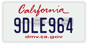 9DLE964  license plate in CA