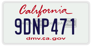 9DNP471 license plate in California